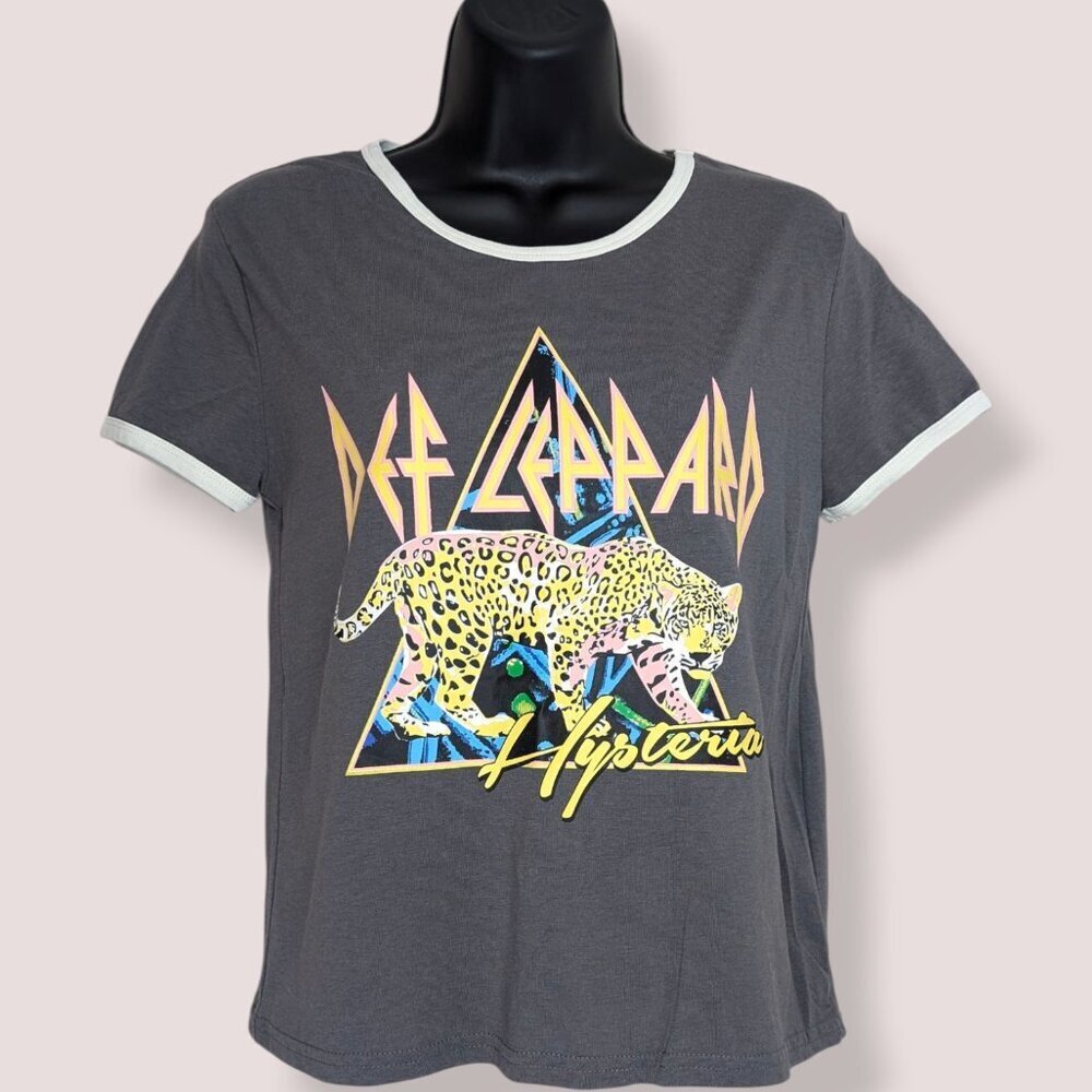 (3/$20) Def Leppard Hysteria Leopard Tee